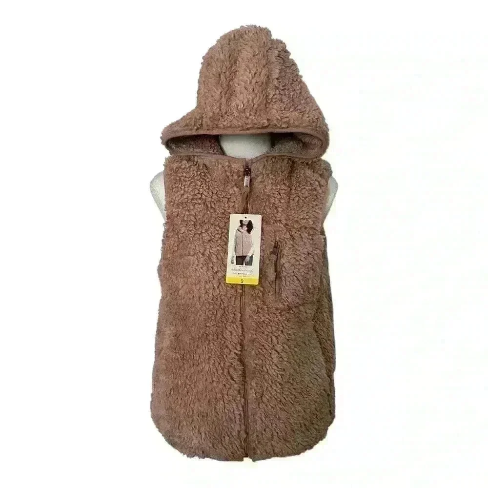 Weatherproof Vintage NWT Ladies' Comfy Teddy Bear Vest Blushing Pink Size S